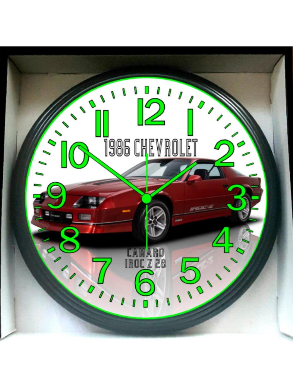 1986 Chevrolet Camaro IROC Z28 Garage Shop On The Dark Wall Clock New!